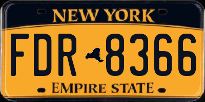 NY license plate FDR8366