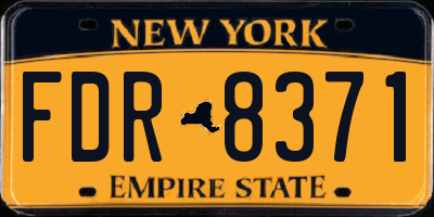 NY license plate FDR8371