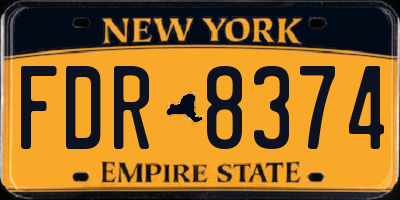 NY license plate FDR8374
