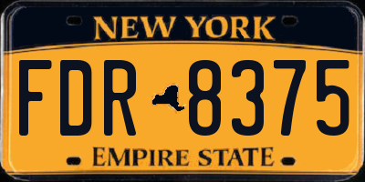 NY license plate FDR8375