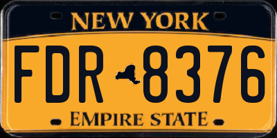NY license plate FDR8376