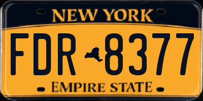 NY license plate FDR8377