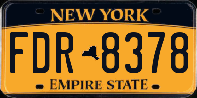 NY license plate FDR8378