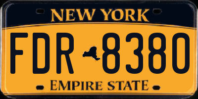 NY license plate FDR8380