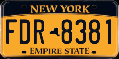 NY license plate FDR8381