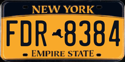 NY license plate FDR8384