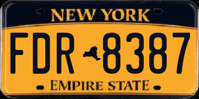 NY license plate FDR8387