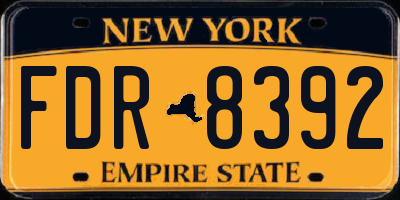 NY license plate FDR8392