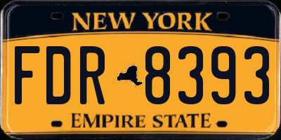 NY license plate FDR8393