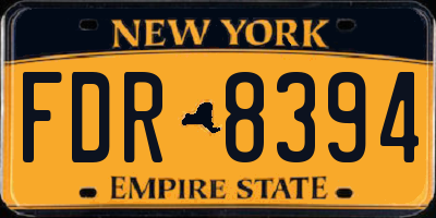 NY license plate FDR8394