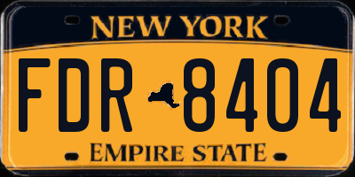 NY license plate FDR8404