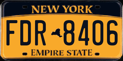 NY license plate FDR8406