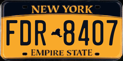 NY license plate FDR8407