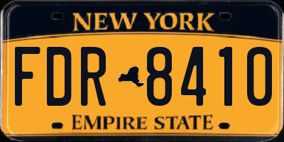 NY license plate FDR8410