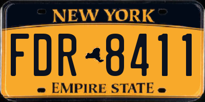 NY license plate FDR8411