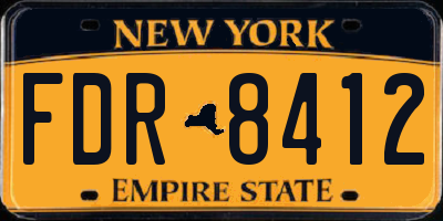 NY license plate FDR8412