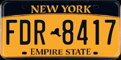 NY license plate FDR8417