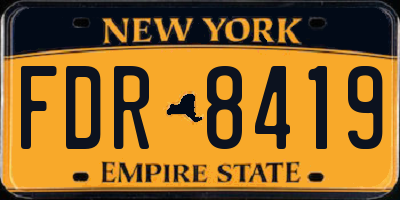 NY license plate FDR8419