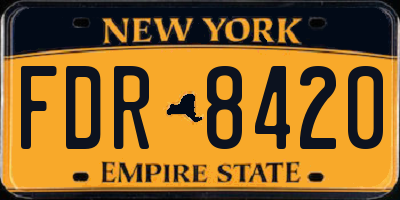 NY license plate FDR8420