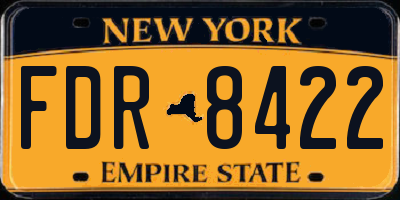 NY license plate FDR8422