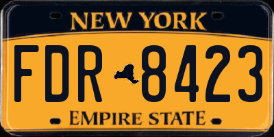 NY license plate FDR8423