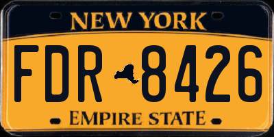 NY license plate FDR8426