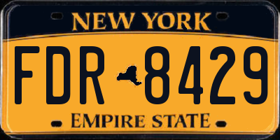 NY license plate FDR8429