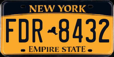 NY license plate FDR8432