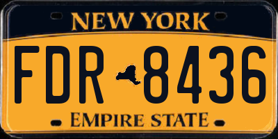 NY license plate FDR8436
