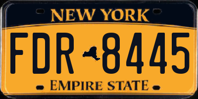 NY license plate FDR8445