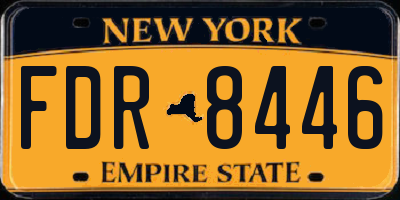 NY license plate FDR8446
