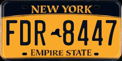 NY license plate FDR8447