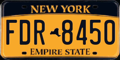 NY license plate FDR8450