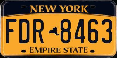 NY license plate FDR8463