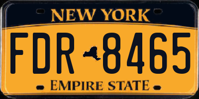 NY license plate FDR8465