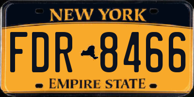 NY license plate FDR8466