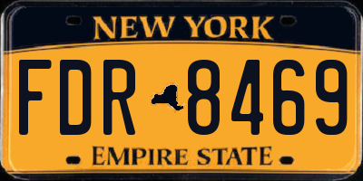 NY license plate FDR8469