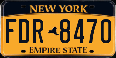 NY license plate FDR8470
