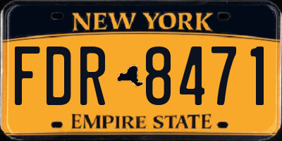 NY license plate FDR8471