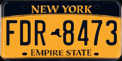 NY license plate FDR8473
