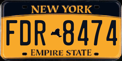 NY license plate FDR8474