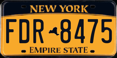 NY license plate FDR8475