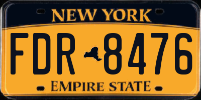 NY license plate FDR8476