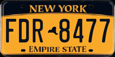 NY license plate FDR8477