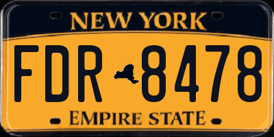NY license plate FDR8478