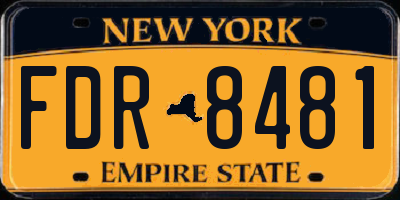 NY license plate FDR8481