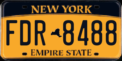 NY license plate FDR8488