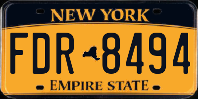 NY license plate FDR8494