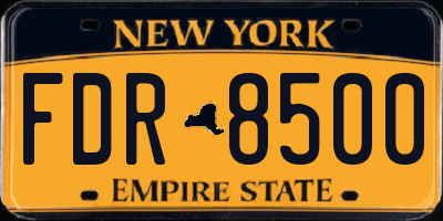 NY license plate FDR8500