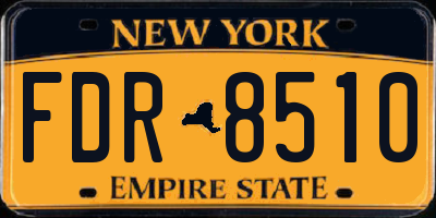 NY license plate FDR8510